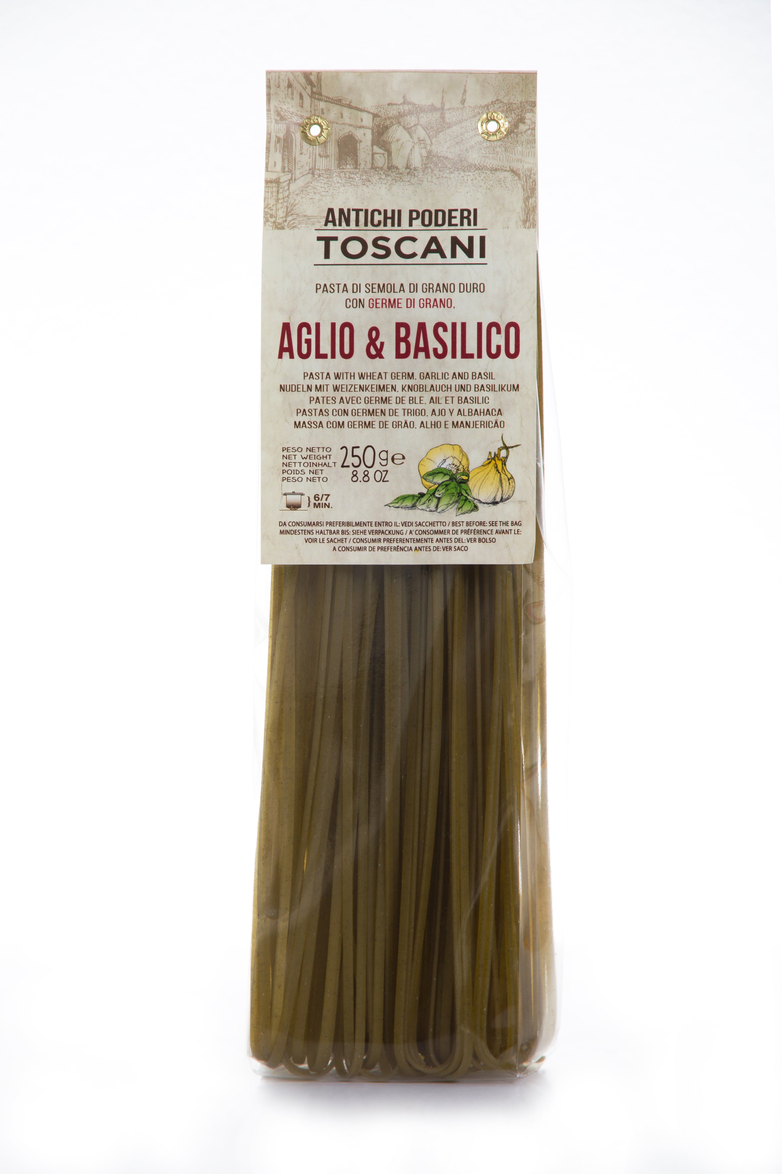 Antichi Poderi Toscani Garlic and Basil Linguine Pasta 8.8oz/250g
