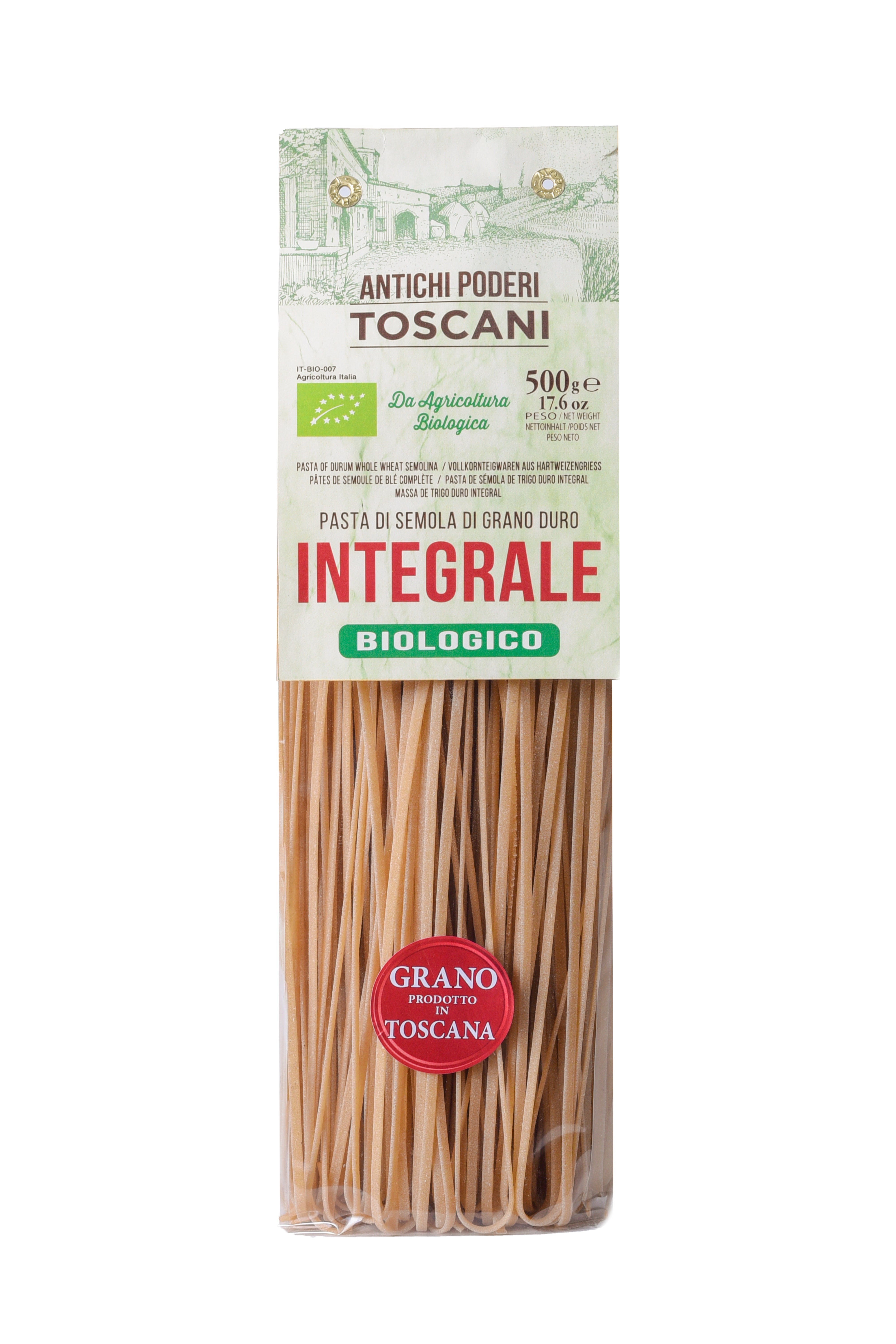 Antichi Poderi Toscani Organic Whole Wheat Linguine Pasta 17.6oz/500g