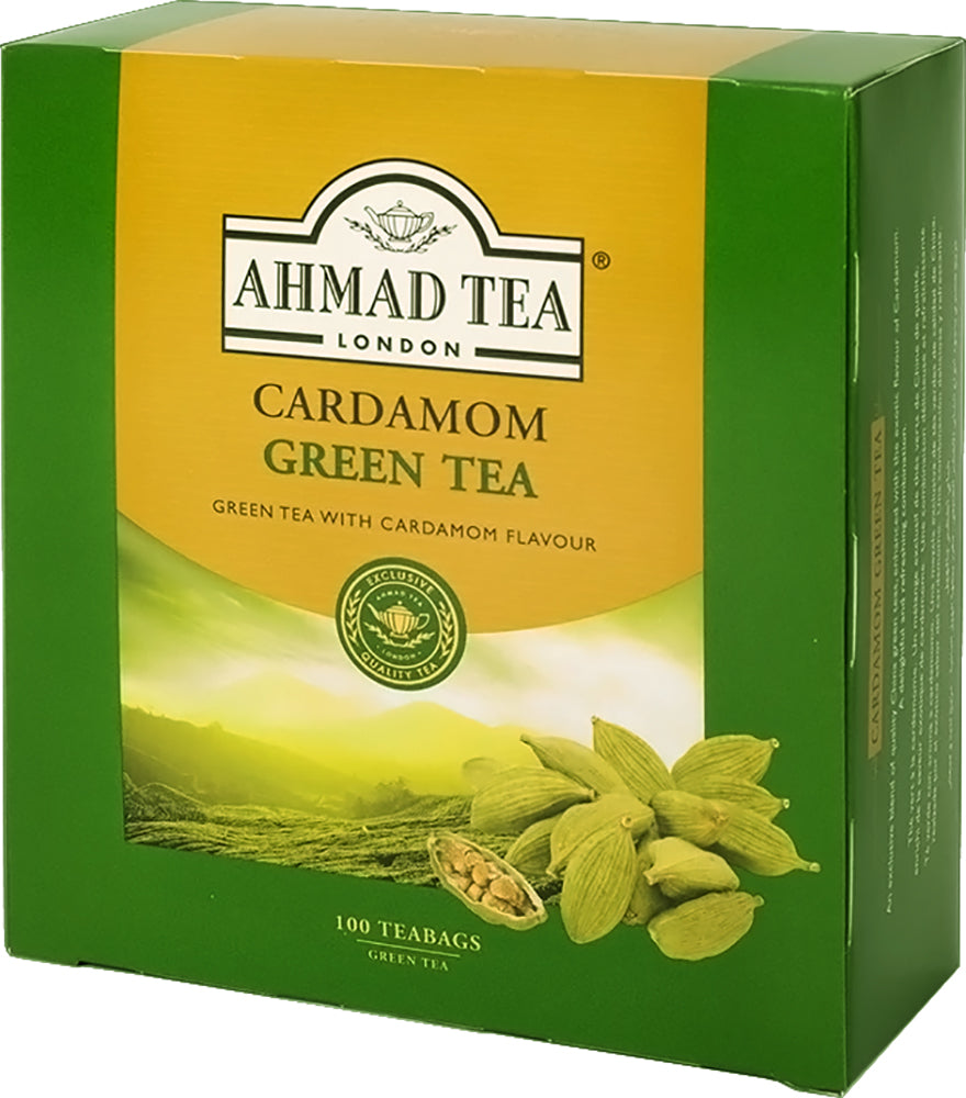Clearance - Ahmad Cardamom Green Tea 100 tagged tea bags