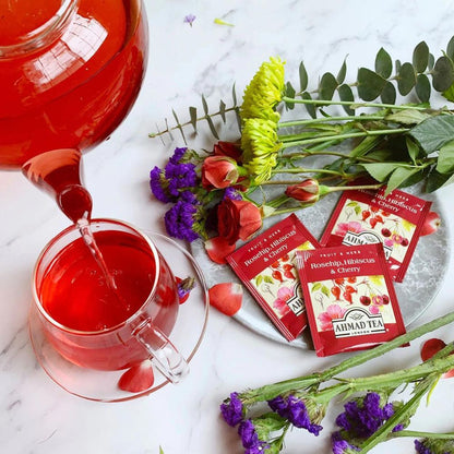 Ahmad Rosehip Hibiscus & Cherry Herbal Infusion 20 foil tea bags