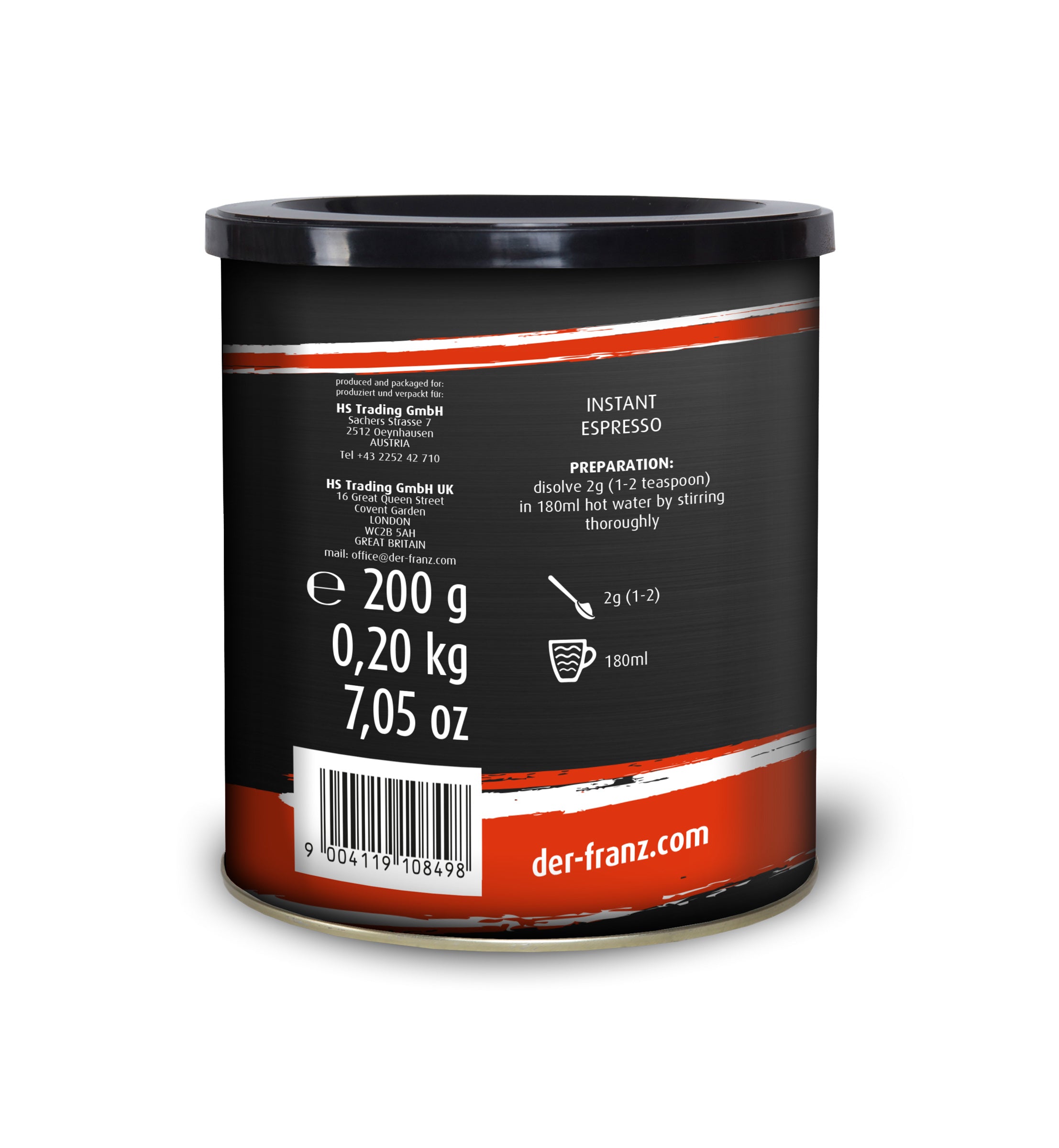 Der Franz Espresso Instant Coffee 7oz/200g
