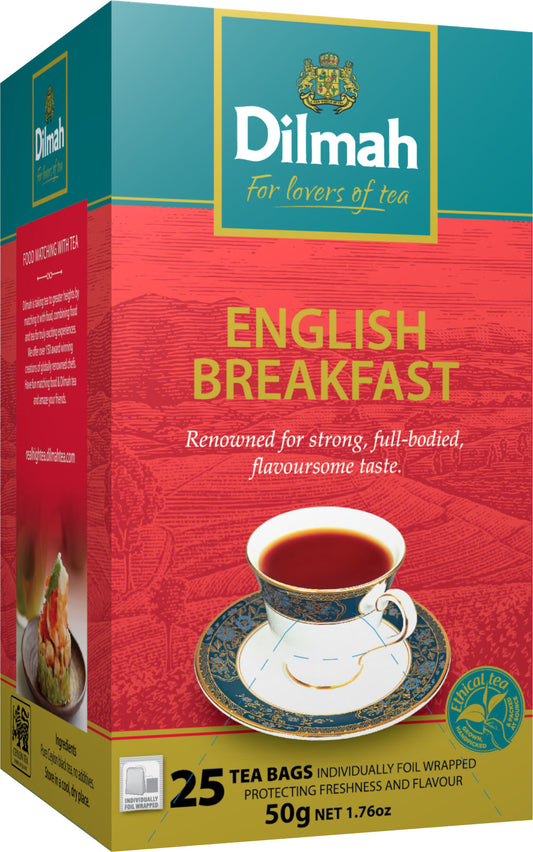 Clearance - Dilmah English Breakfast Black Tea 25 foil tea bags