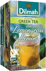 Dilmah Green Tea with Lemongrass and Lemon 20 foil tea bags - Clearance