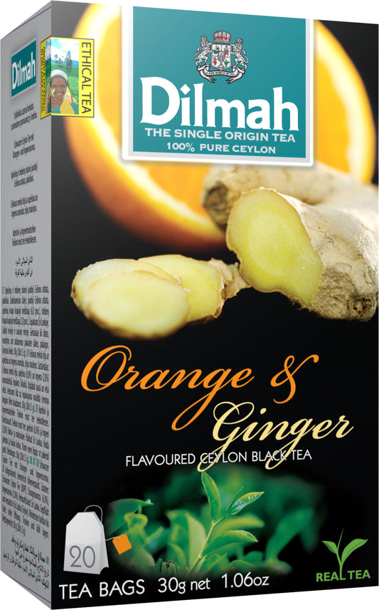 Clearance - Dilmah Orange & Ginger Black Tea 20 foil tea bags