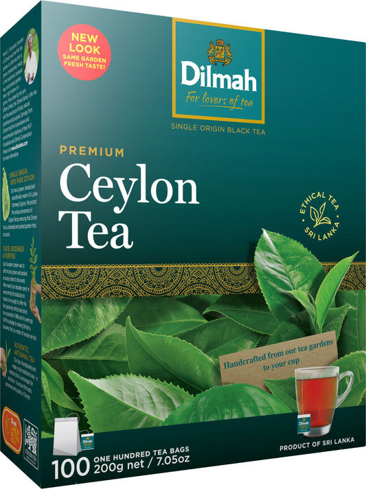 Clearance - Dilmah Premium Ceylon Black Tea 100 tagged tea bags