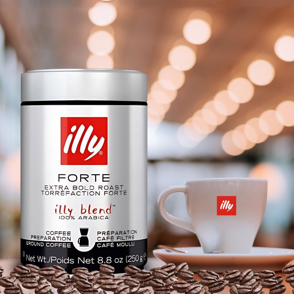 illy Forte Drip Ground Coffee in cup