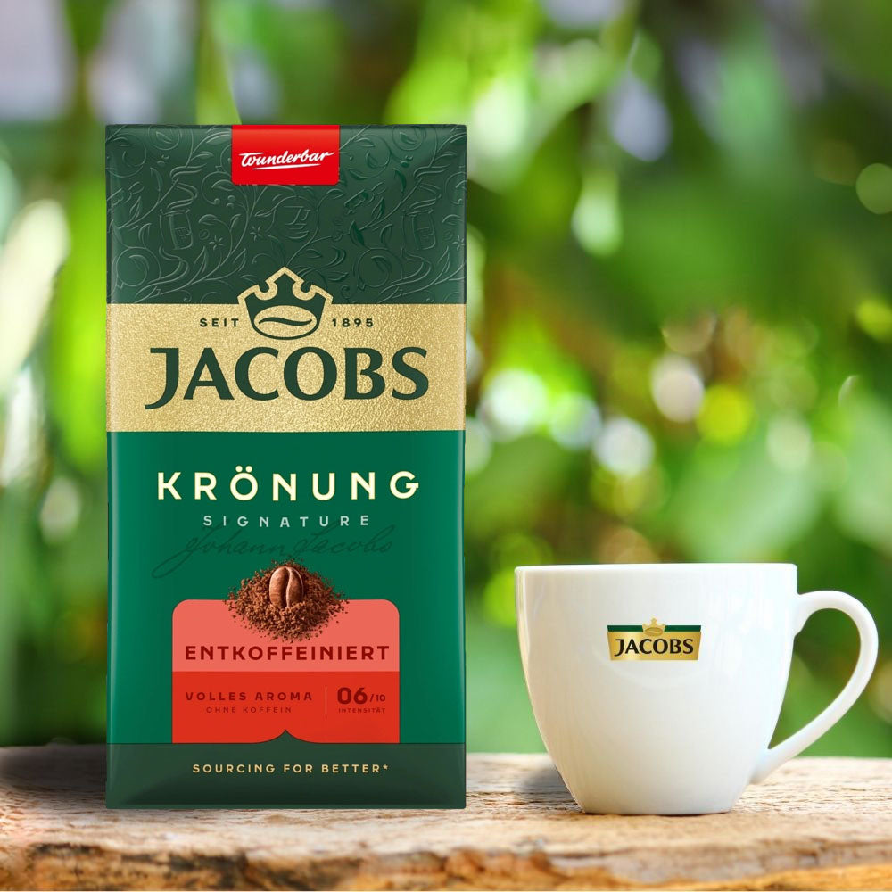 Jacobs Kronung Decaf Ground Coffee 17.6oz/500g