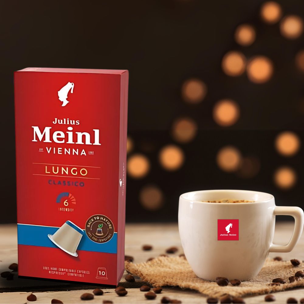 Julius Meinl Lungo 100% Arabica Coffee Biodegradable Capsules 10ct