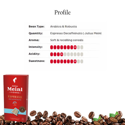 Julius Meinl Espresso Decaf Coffee Biodegradable Capsules 10ct