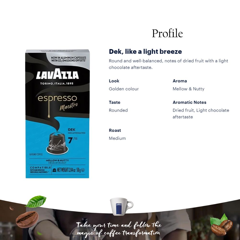 LTP - Lavazza Espresso Maestro Dek Nespresso Capsules 10ct