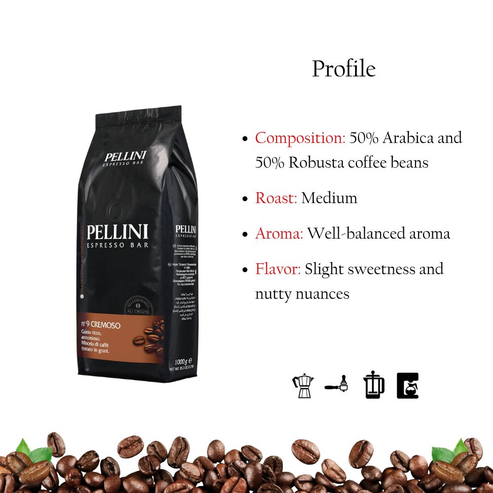 Pellini Top Whole Bean Coffee 2.2lb/1kg