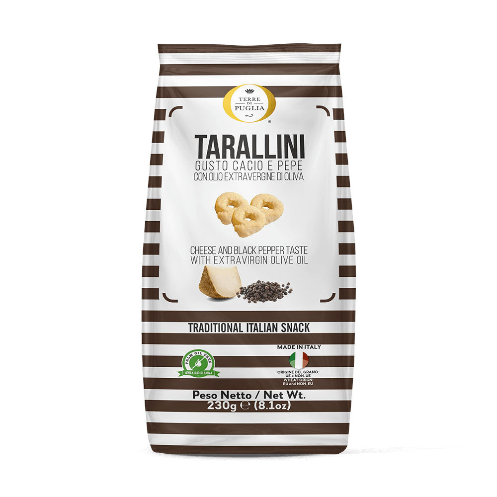 Terre Di Puglia Cheese and Black Pepper Tarallini 8.1oz/230g