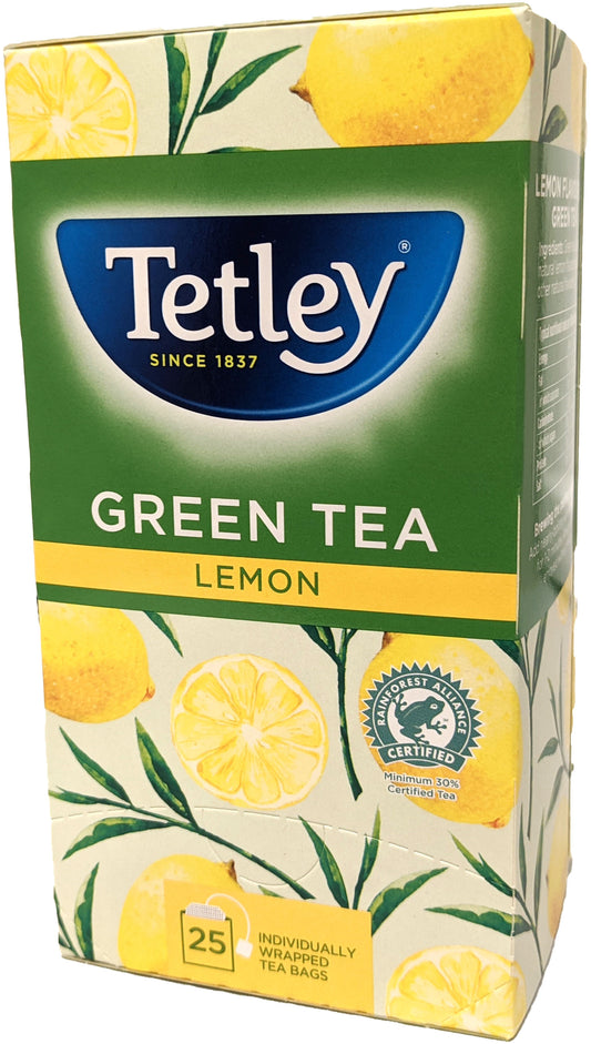 Clearance - Tetley Green Tea Lemon 25 foil tea bags