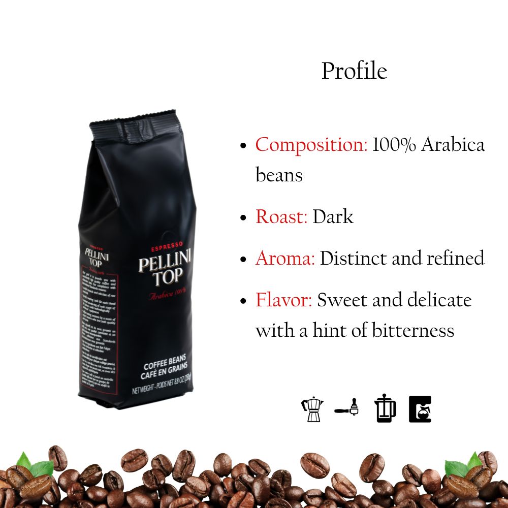 Pellini Top Whole Bean Coffee 250g/8.8oz