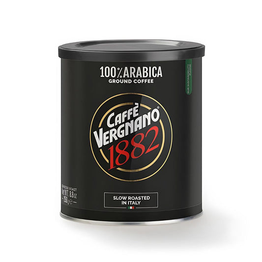 Caffe Vergnano 100% Arabica Espresso Medium Grind Coffee in Can 8.8oz/250g