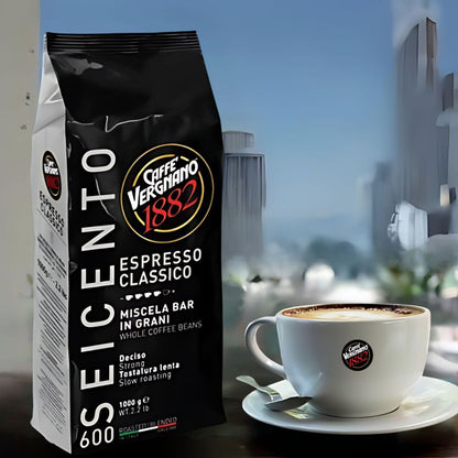 Caffe Vergnano Espresso Classico 600 Whole Bean Coffee 2.2lb/1kg