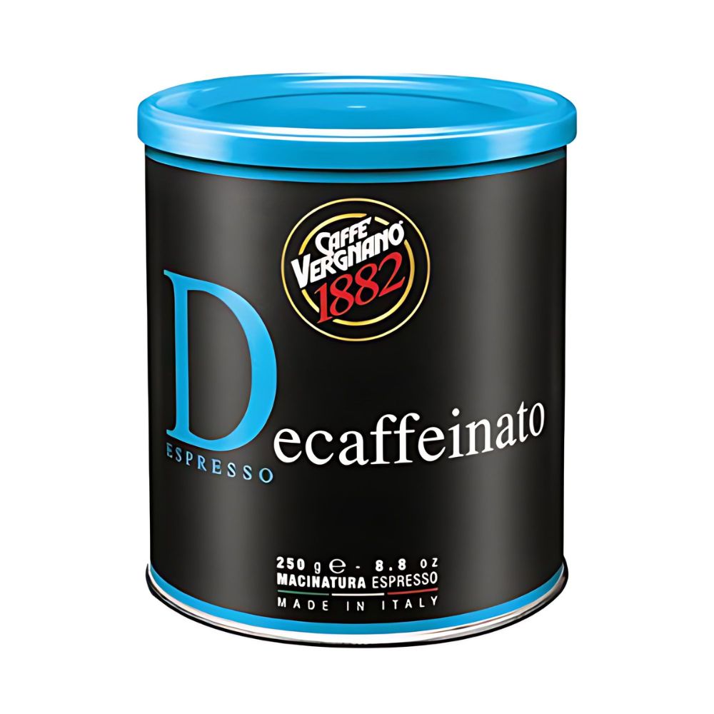 Caffe Vergnano Decaffeinated Espresso Fine Grind Coffee In Can 8.8oz/250g