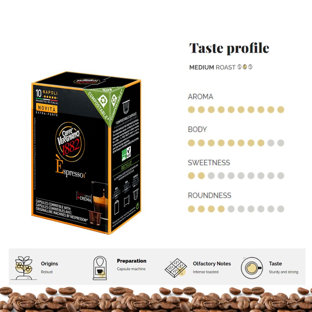 Caffe Vergnano Napoli Coffee Nespresso Capsules 10ct