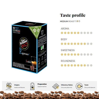 Caffe Vergnano Decaf Coffee Nespresso Capsules 10ct