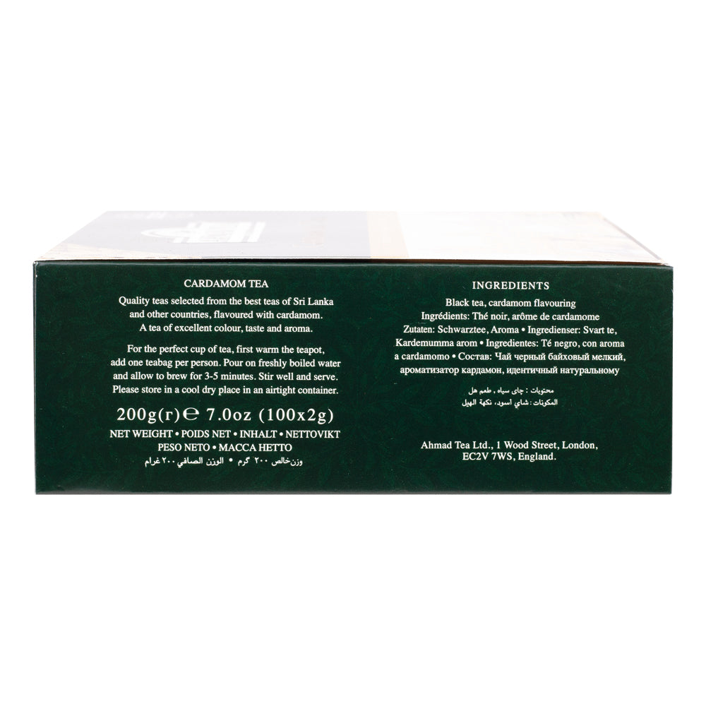 Ahmad Cardamom Black Tea 100 tagged tea bags