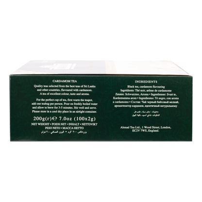 Ahmad Cardamom Black Tea 100 tagged tea bags