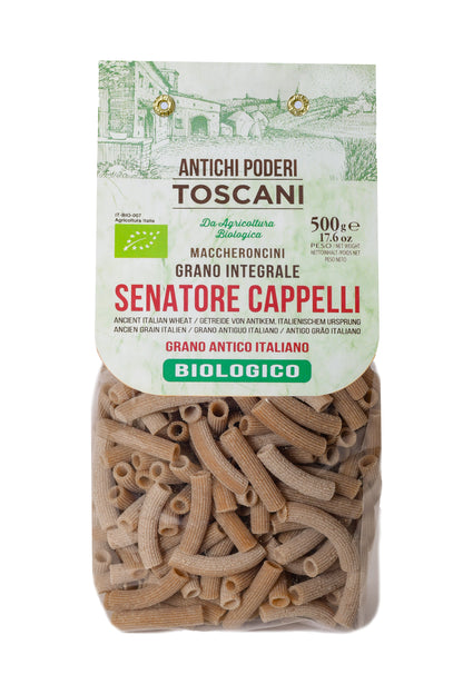 Antichi Poderi Toscani Organic Whole Wheat Maccheroncini Senatore Cappelli Pasta 17.6oz/500g