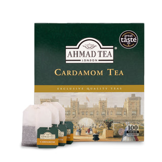 Ahmad Cardamom Black Tea 100 tagged tea bags