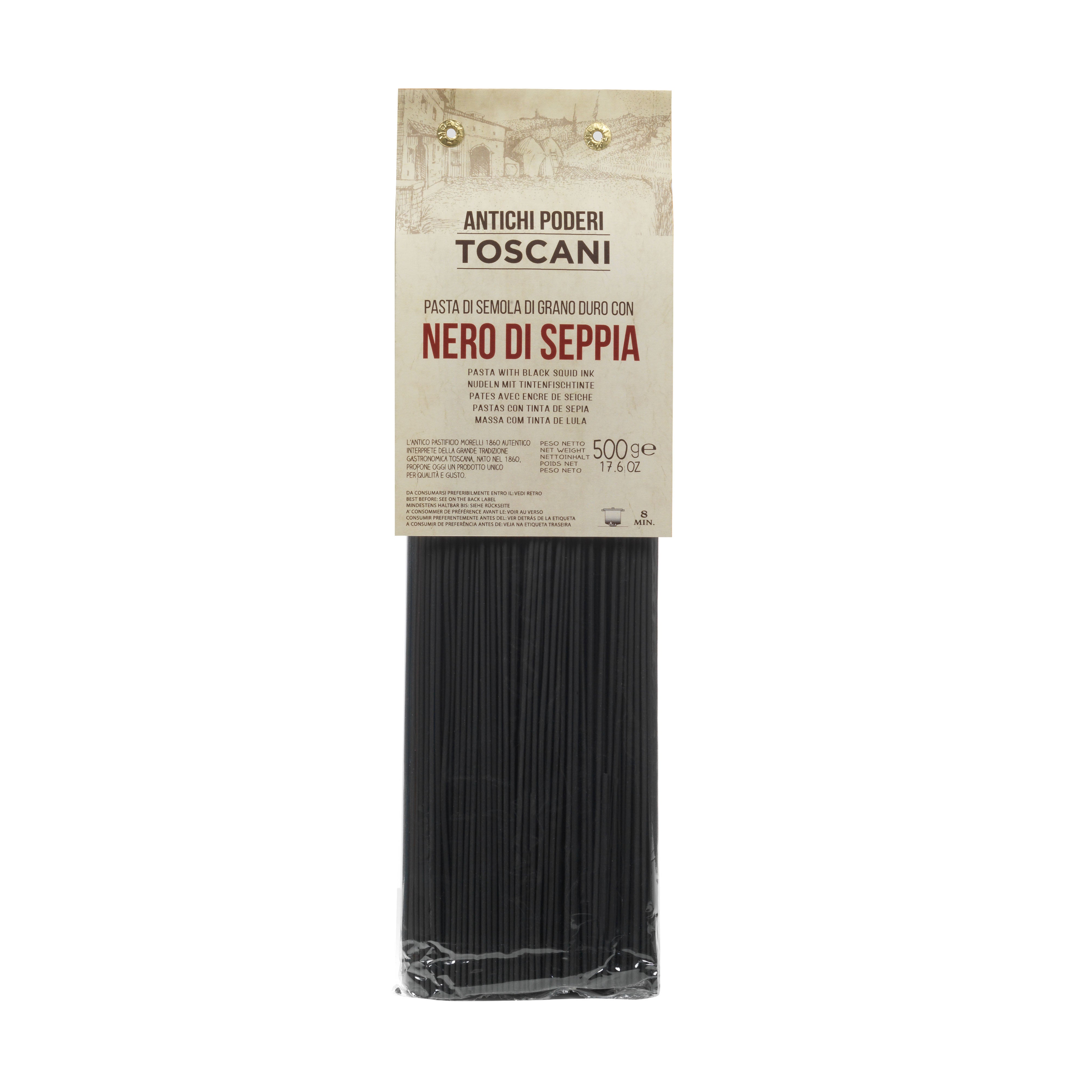 Antichi Poderi Toscani Black Squid Ink Spaghetti Pasta 17.6oz/500g
