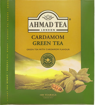 Clearance - Ahmad Cardamom Green Tea 100 tagged tea bags