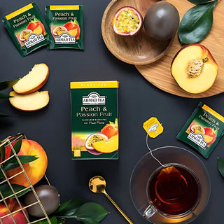 Ahmad Peach and Passion Fruit Black Tea 20 foil tea bags