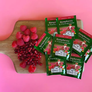 Ahmad Raspberry & Pomegranate Green Tea 20 foil tea bags