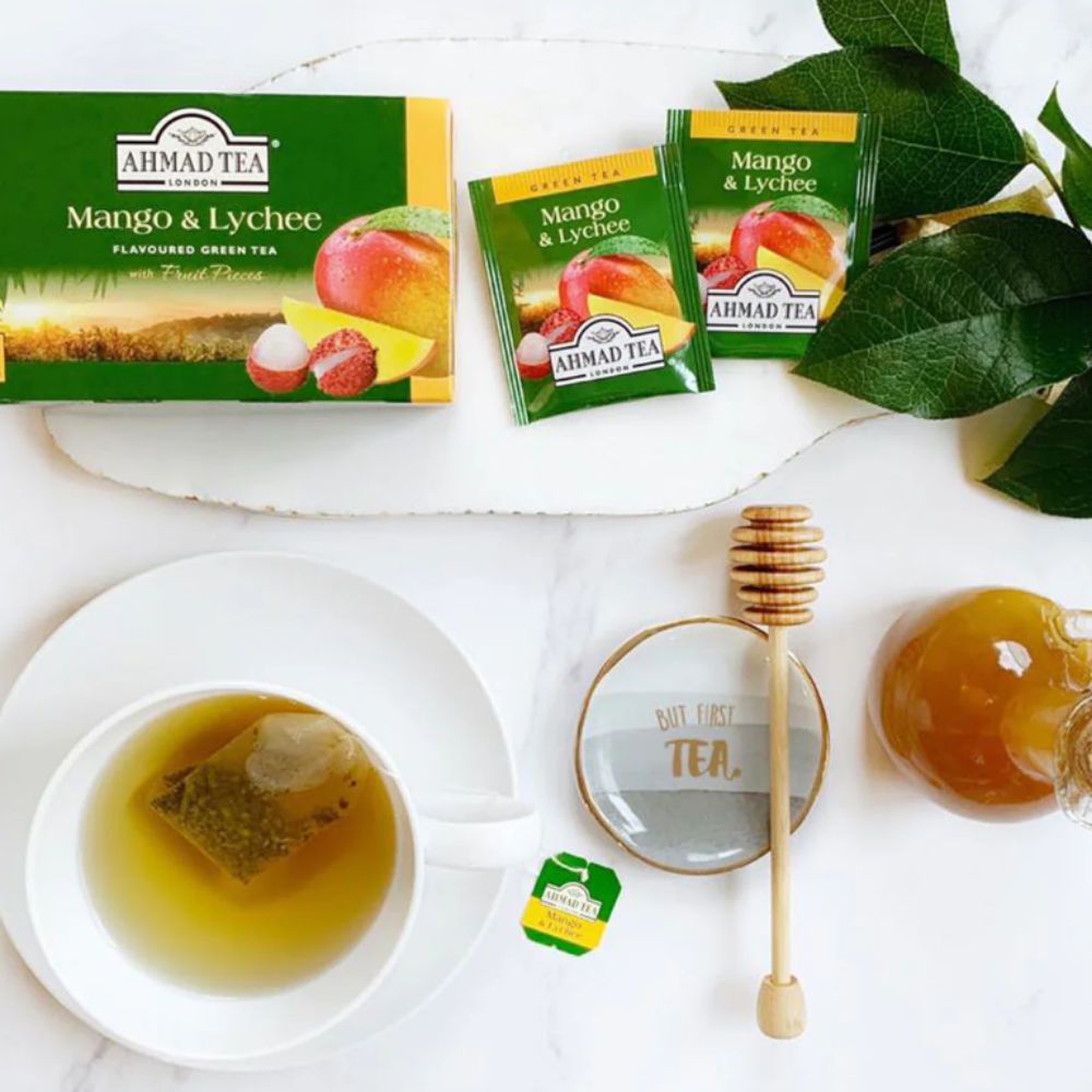 Ahmad Mango & Lychee Green Tea 20 foil tea bags