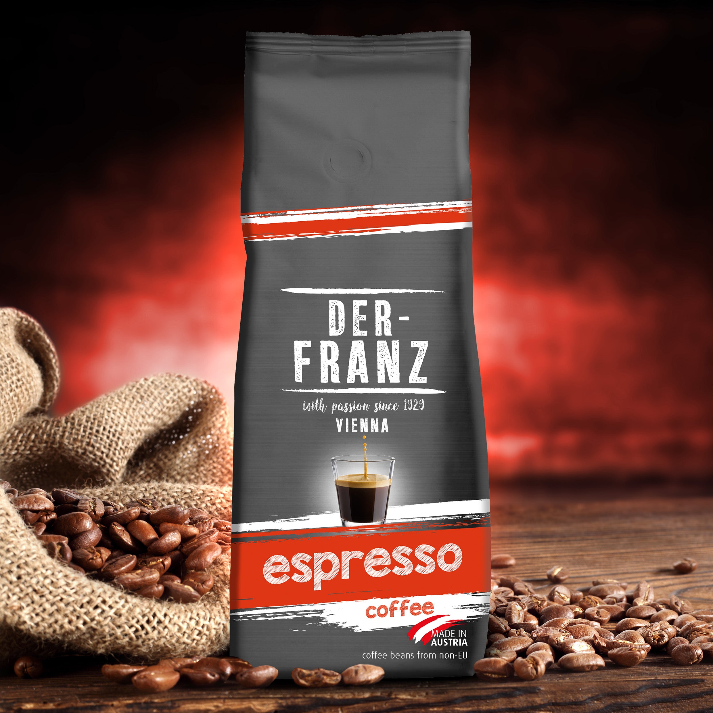 Der Franz Espresso Whole Bean Coffee 17.6oz/500g