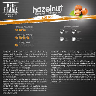 Der Franz Hazelnut Flavored Ground Coffee 17.6oz/500g