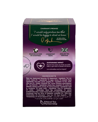 Ahmad Blackcurrant Burst Black Tea 20 foil tea bags