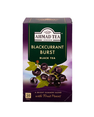 Ahmad Blackcurrant Burst Black Tea 20 foil tea bags