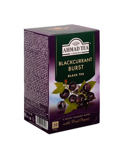 Ahmad Blackcurrant Burst Black Tea 20 foil tea bags
