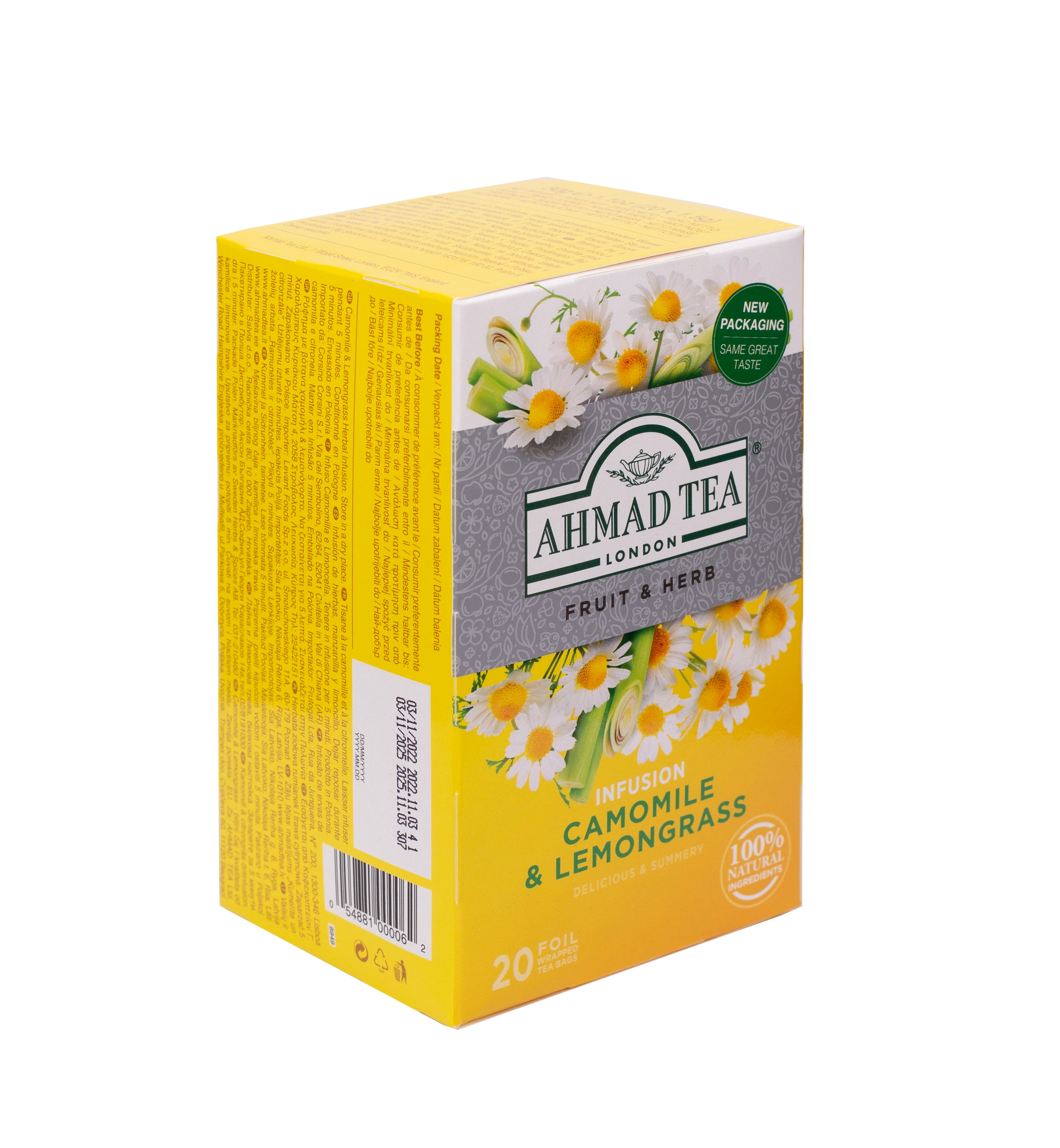 Ahmad Camomile & Lemongrass Herbal Infusion 20 foil tea bags