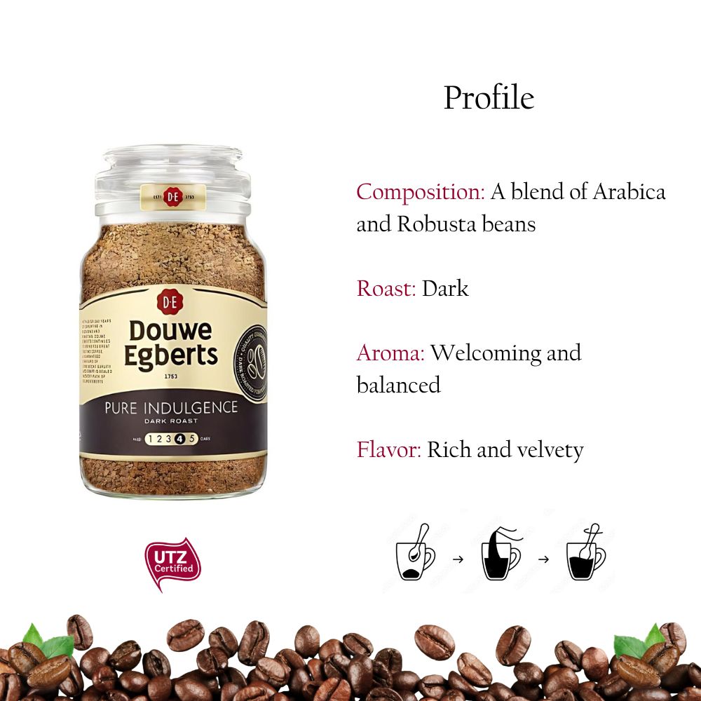 Douwe Egberts Pure Indulgence Instant Coffee 6.7oz/190g - Clearance