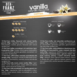 Der Franz Vanilla Flavored Ground Coffee 17.6oz/500g