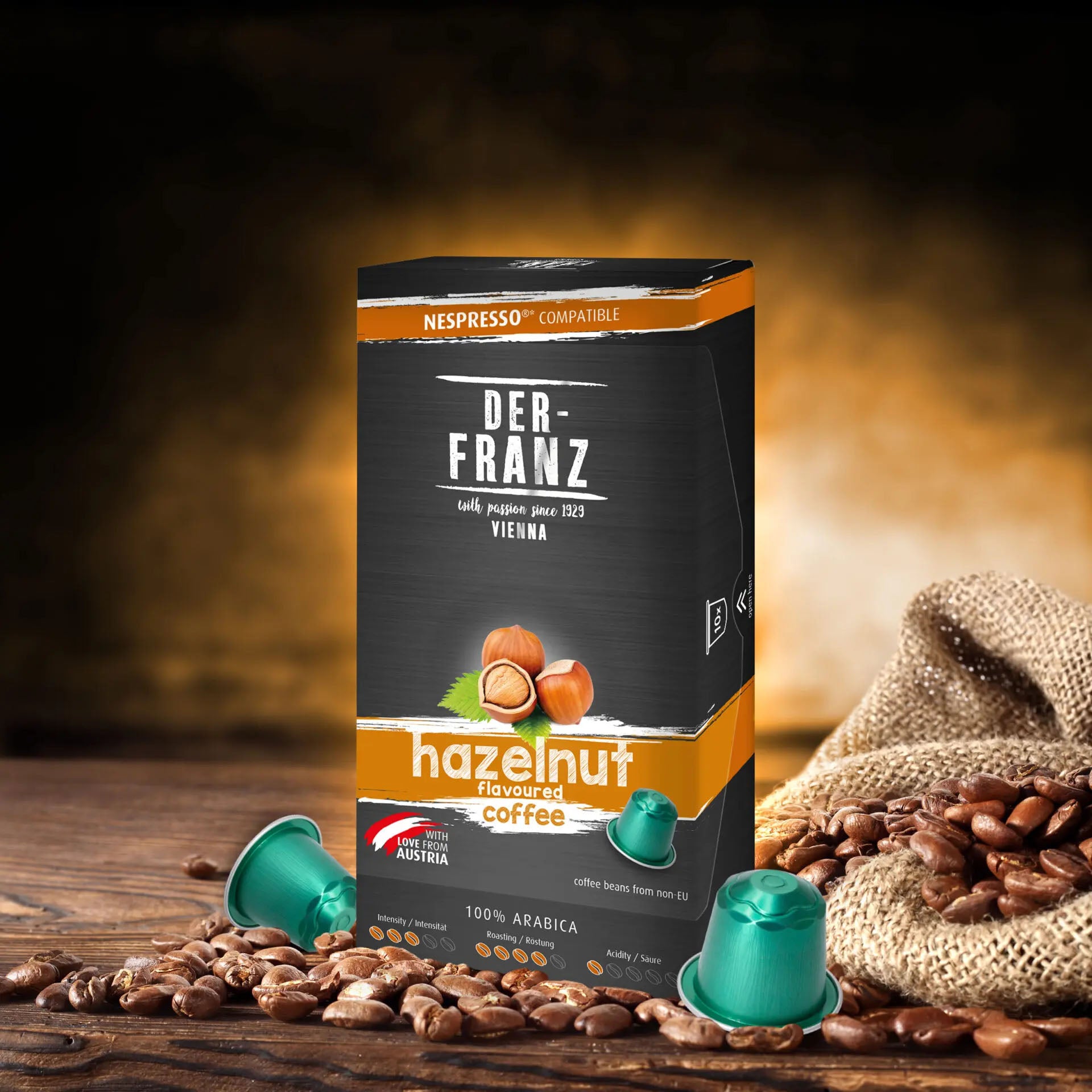 Der Franz Hazelnut Flavored Coffee Nespresso Capsules 10ct