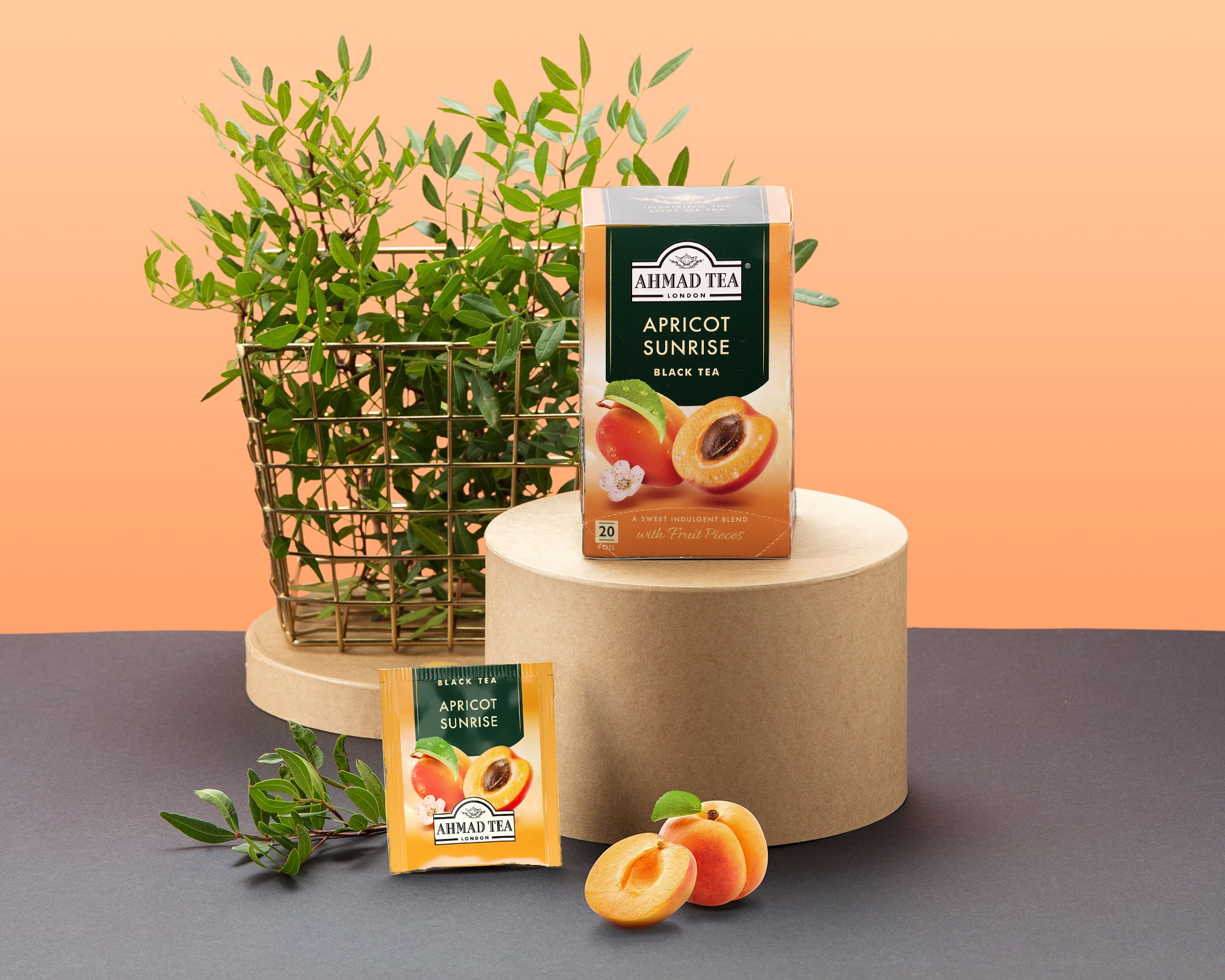 Ahmad Apricot Sunrise Black Tea 20 foil tea bags