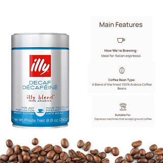 illy Classico Decaffeinated Ground Coffee  8.8oz/250g