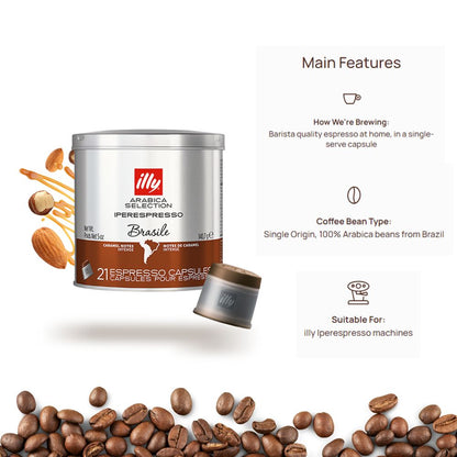 Clearance - illy Arabica Selection Brasile Iperespresso Capsules 21ct