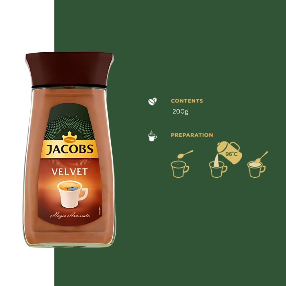 Jacobs Velvet Instant Coffee 7.05oz/200g Enjoy Better Coffee & Tea