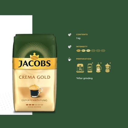 Jacobs Crema Gold Whole Bean Coffee 2.2lbs/1kg