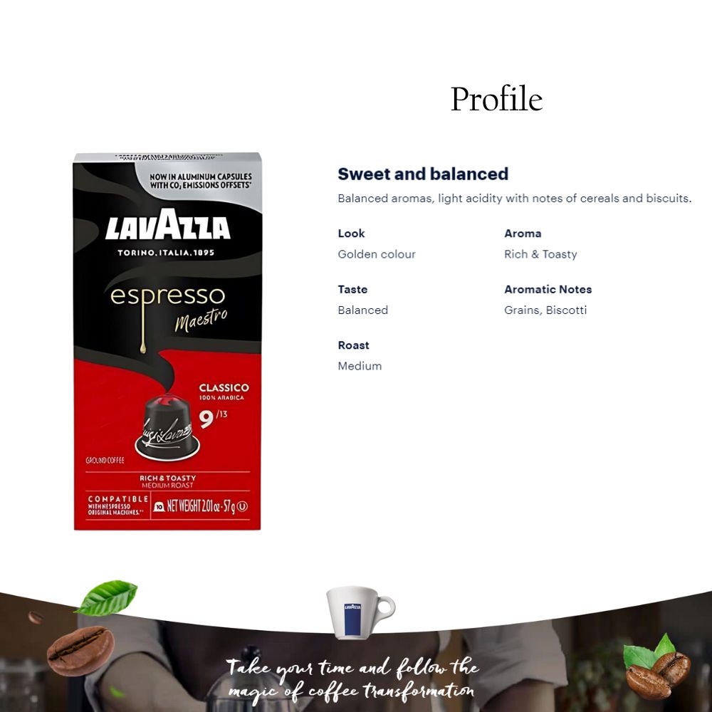 Lavazza Espresso Classico Nespresso Capsules 10ct