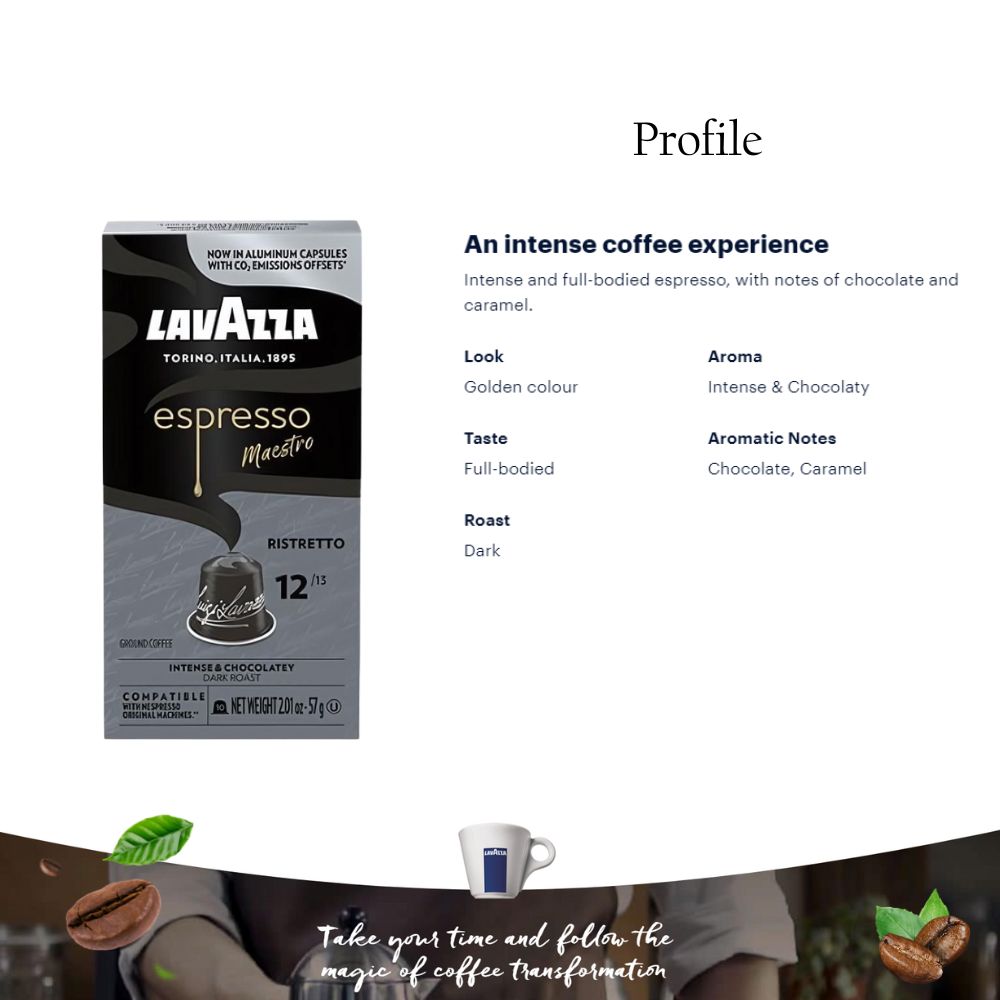 Lavazza Espresso Ristretto Nespresso Capsules 10ct