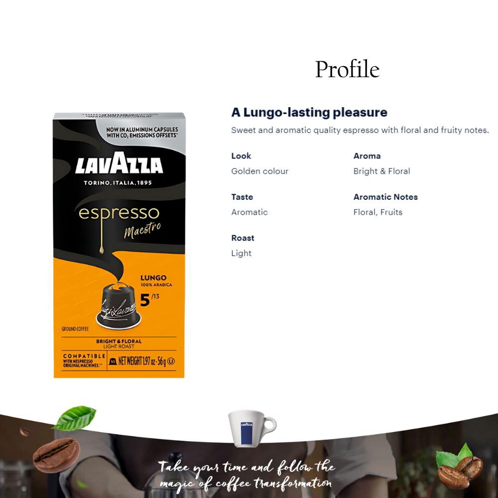 Lavazza Espresso Lungo Nespresso Capsules 10ct