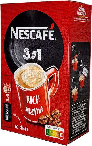 Clearance - Nescafe 3in1 Rich Aroma Instant Coffee Sticks 10ct